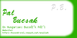 pal bucsak business card